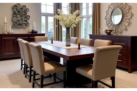 Contemporary dining area display in the showroom